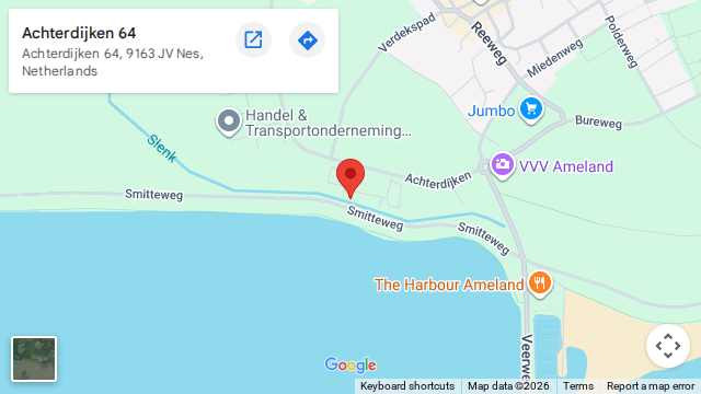 Locatie van Multiklus B. Hesselink op de kaart: Achterdijken 64, Nes Ameland